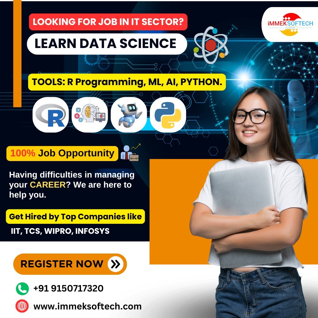 Transform your career with immeksoftech Academy’s Data Science course! 🧠📈 Learn the art of turning data into actionable insights.🚀 Become a Data Science Pro with immeksoftech Academy! 🚀immeksoftech Academy’s Da