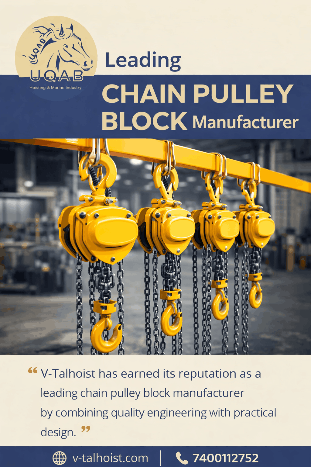 Leading Chain Pulley Block Manufacturer V-talhoist