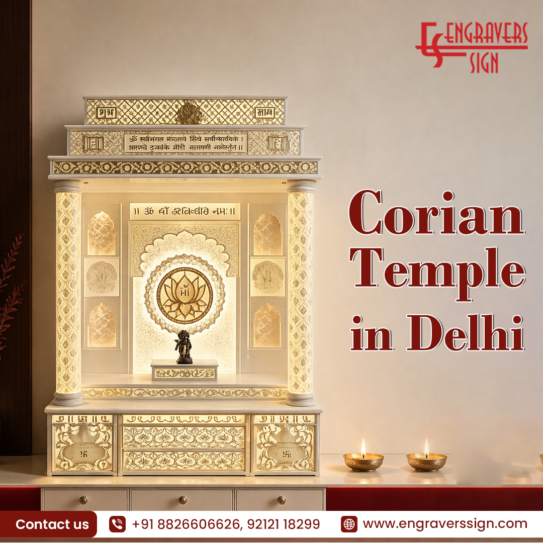 Corian Temple in Delhi for Modern Spiritual Interiors