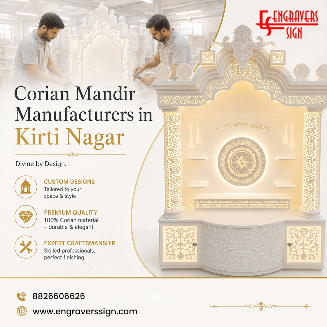 Corian Mandir Manufacturers in Kirti Nagar for Elegant Designs