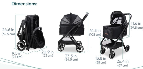 Premium Dog Stroller – Silver Circle Pets