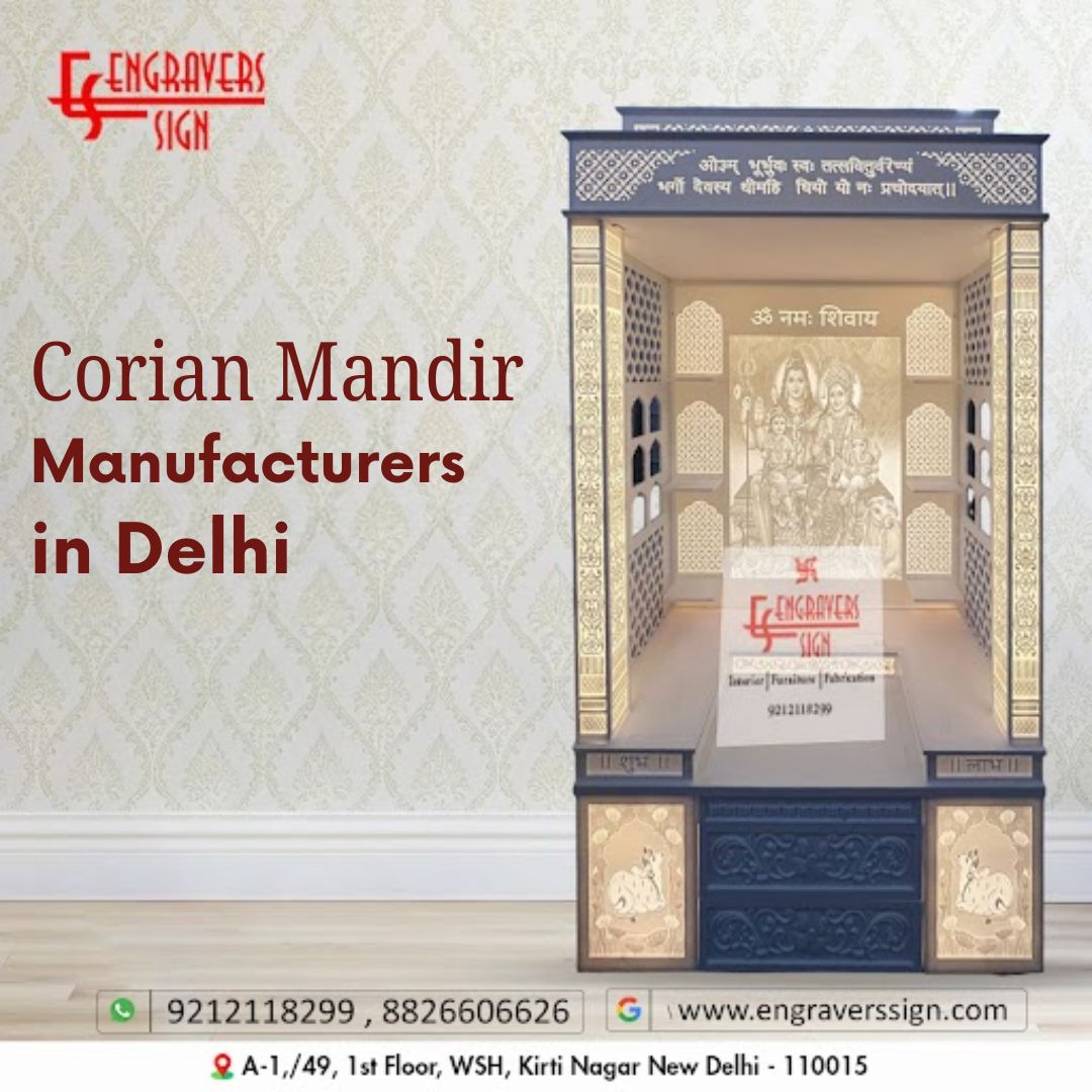 Corian Mandir Manufacturers in Delhi for Elegant Temple Designs