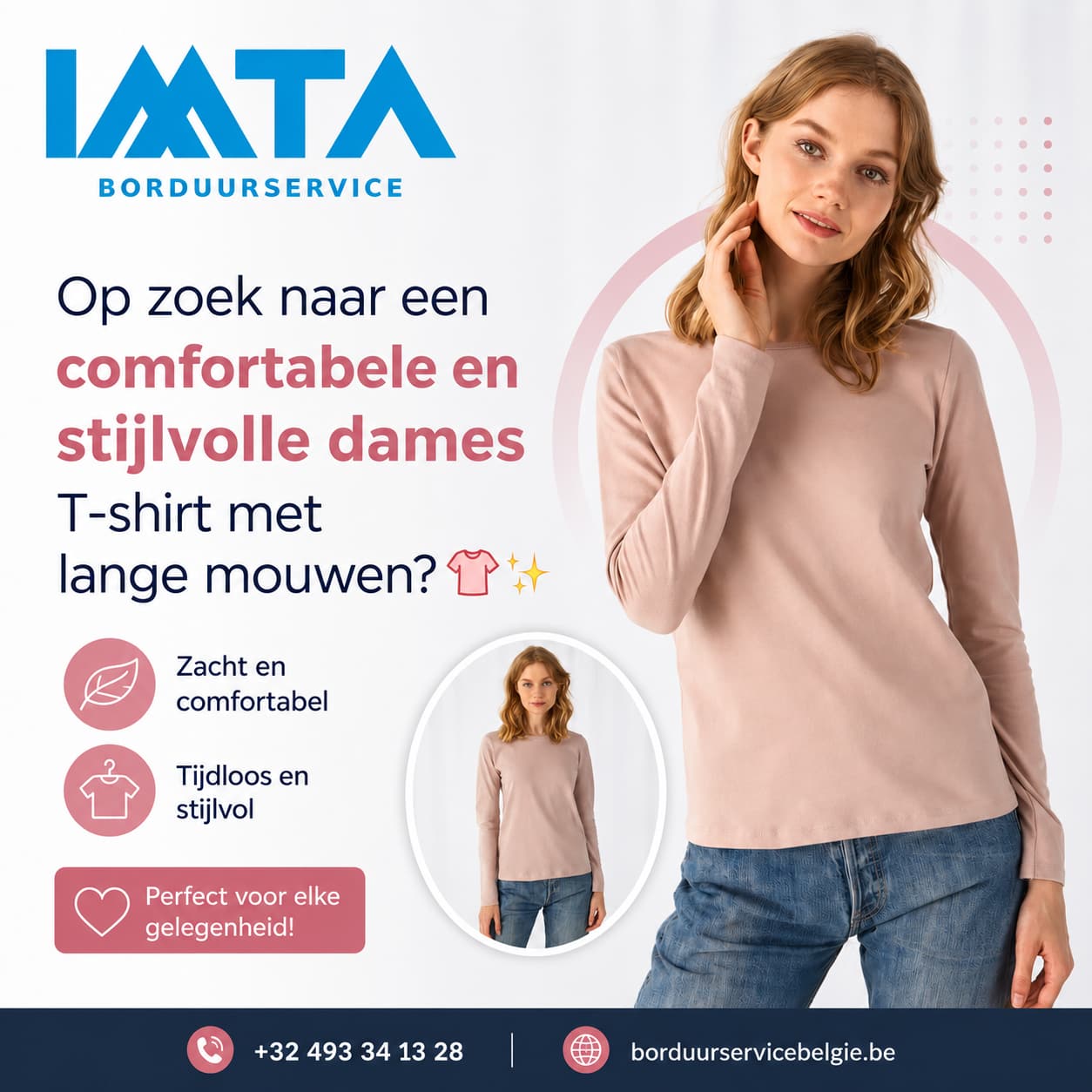 Op zoek een comfortable en stijlvolle dames T-shirt met lange mouwen 1