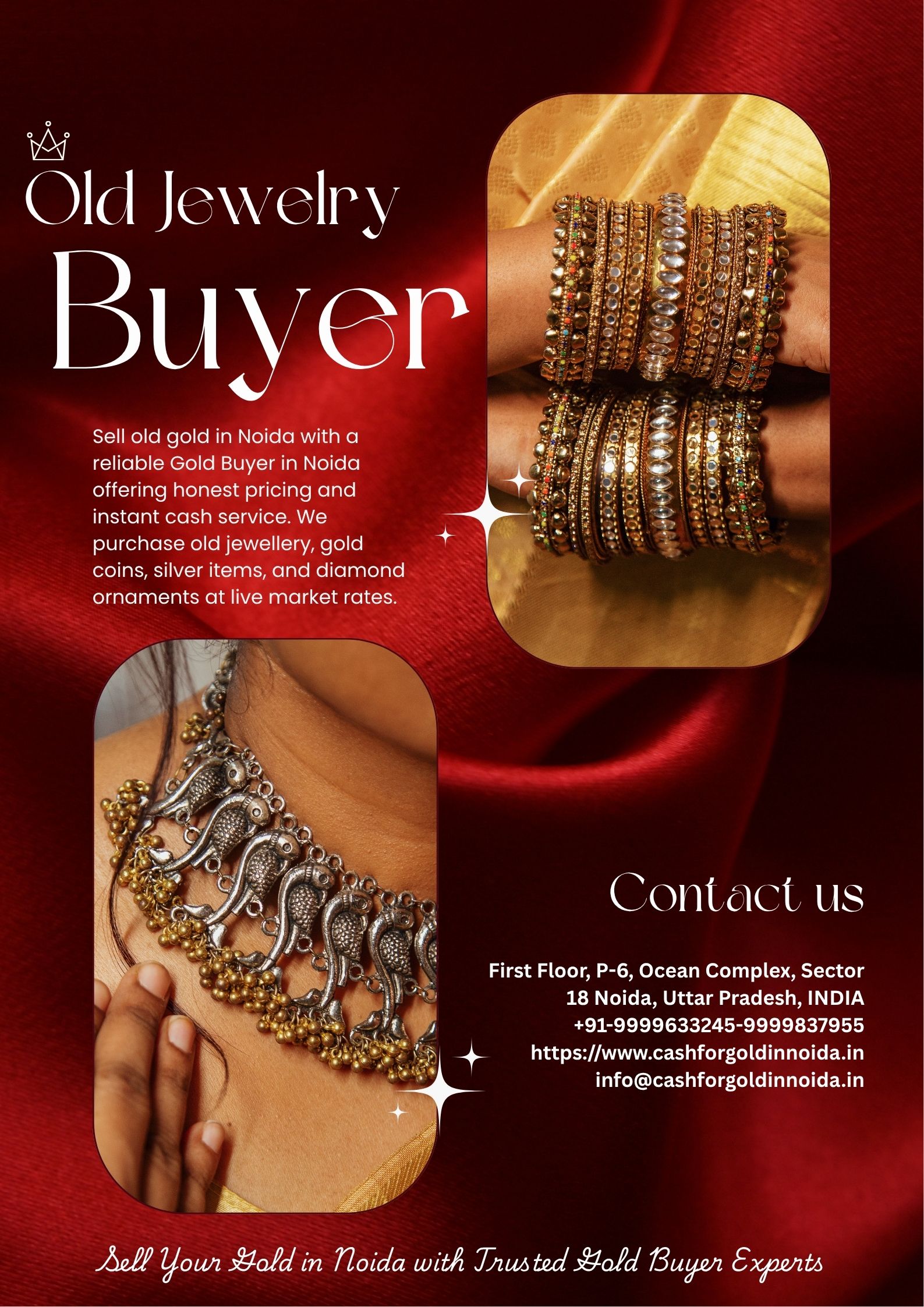 Maroon and Gold Elegant Indian Festive Month Jewelry Sale Poster (1)