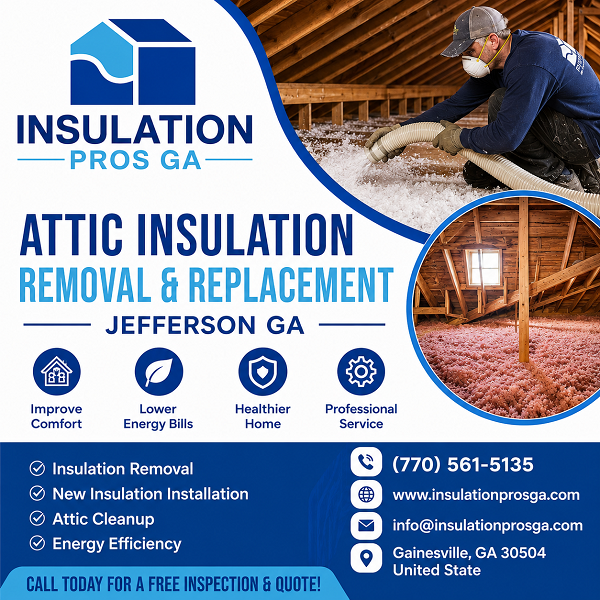 Attic Insulation Removal and Replacement Jefferson GA