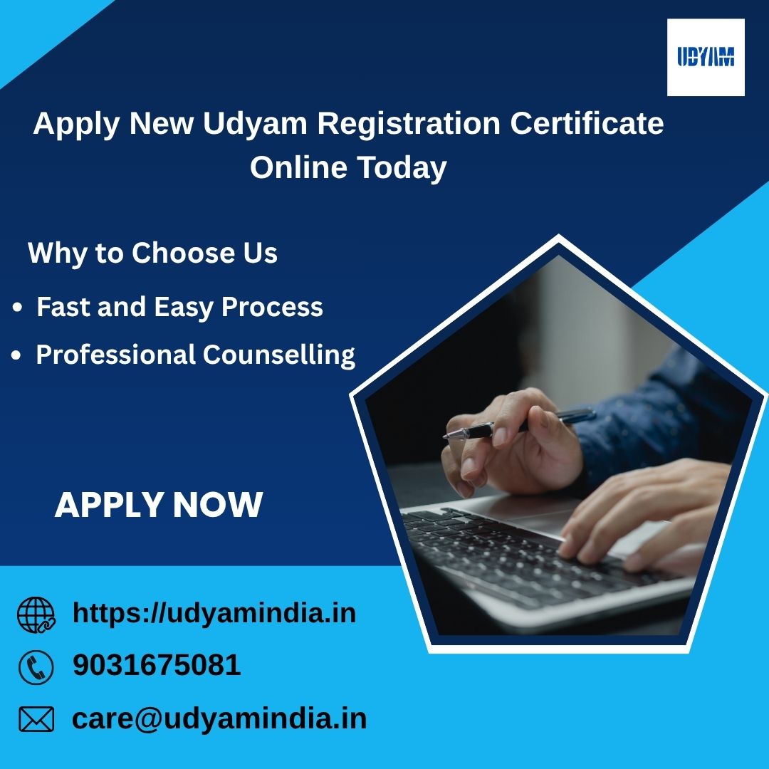 Apply New Udyam Registration Certificate Online Today