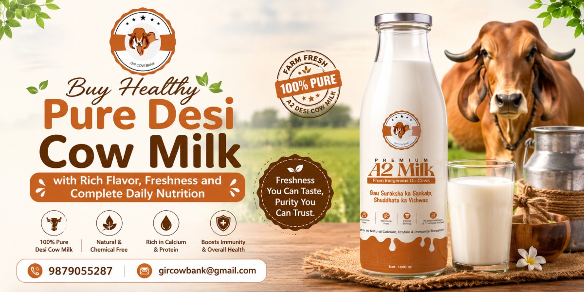 Buy Healthy Pure Desi Cow Milk with Rich Flavor, Freshness and Complete Daily Nutrition