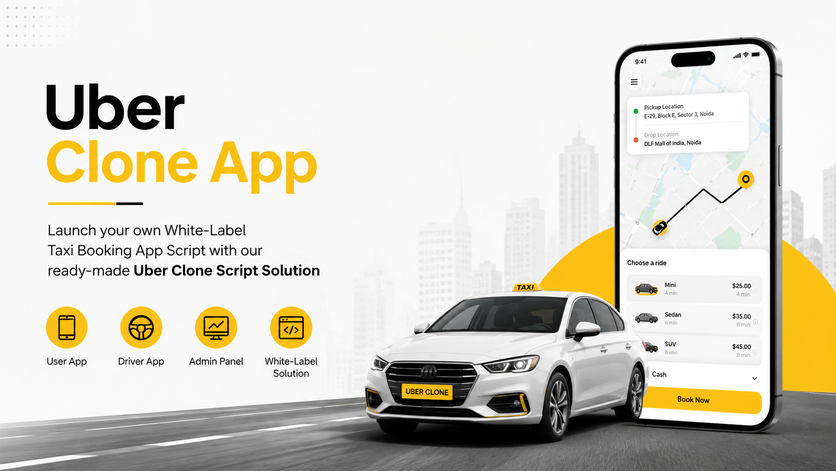 Uber Clone Script  White-Label Taxi Booking App  Taxi App