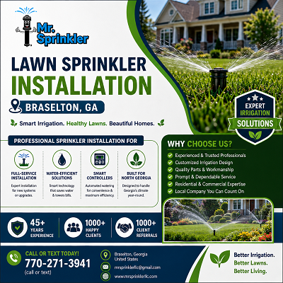 Lawn Sprinkler Installation Braselton, GA