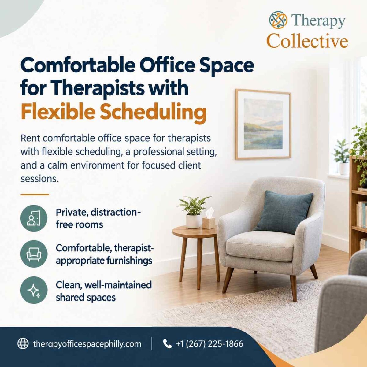 Comfortable Office Space for Therapists with Flexible Scheduling-100kb