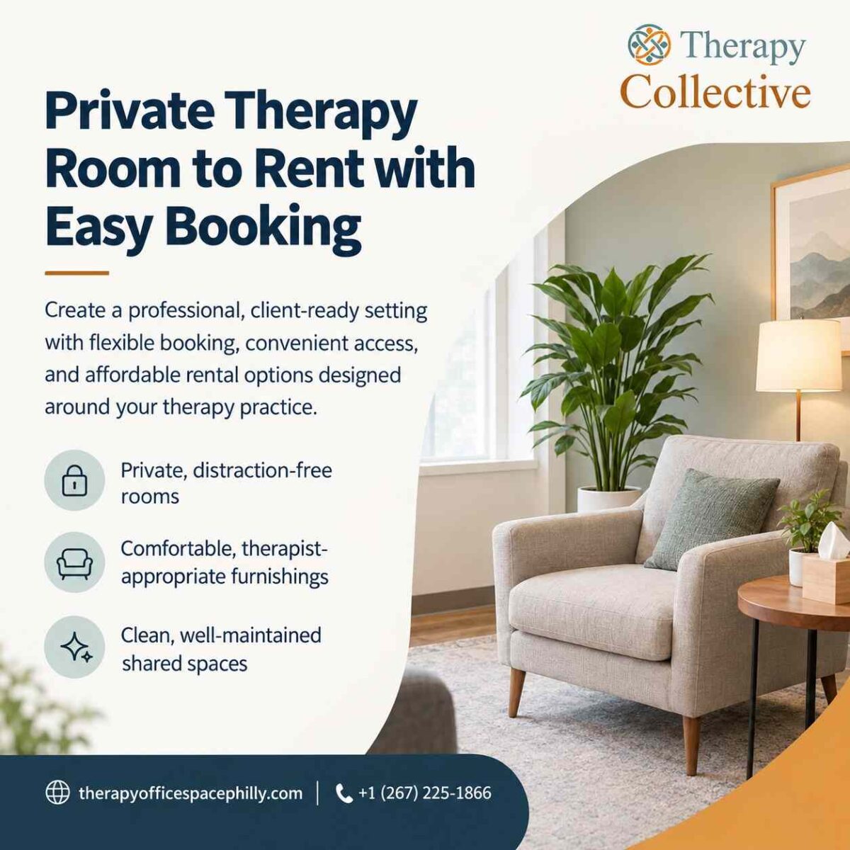 Private Therapy Room to Rent with Easy Booking-100kb