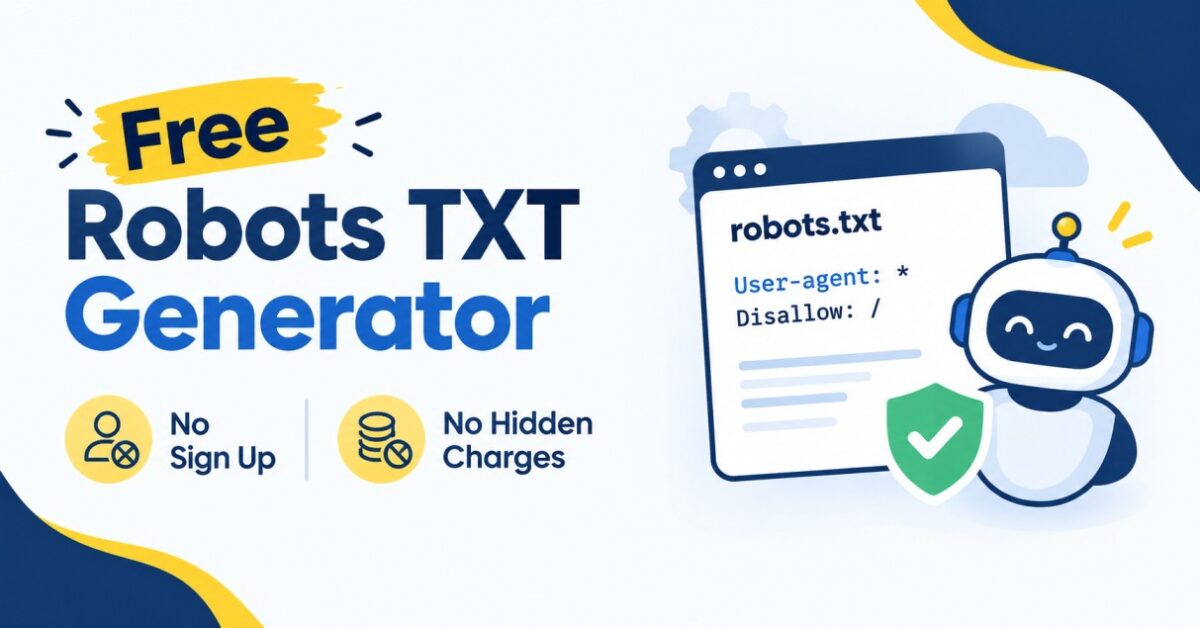 Free Robots TXT Generator No Sign Up No Hidden Charges