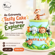 Safari animal birthday cake (2)