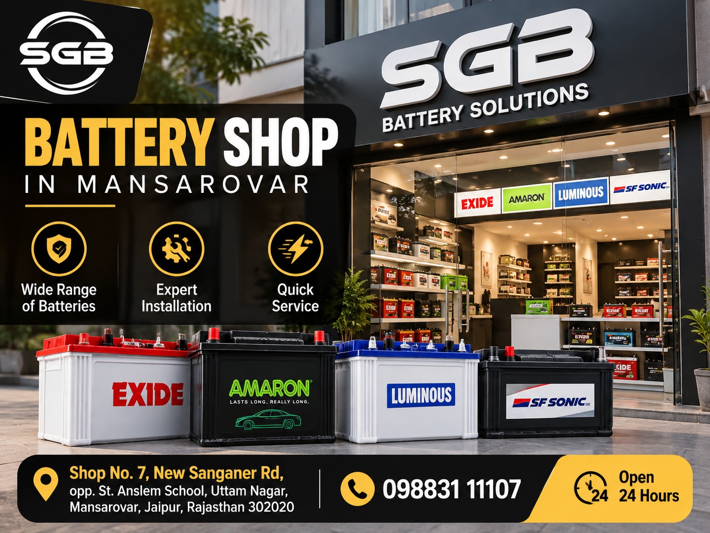 Battery Shop in Mansarovar