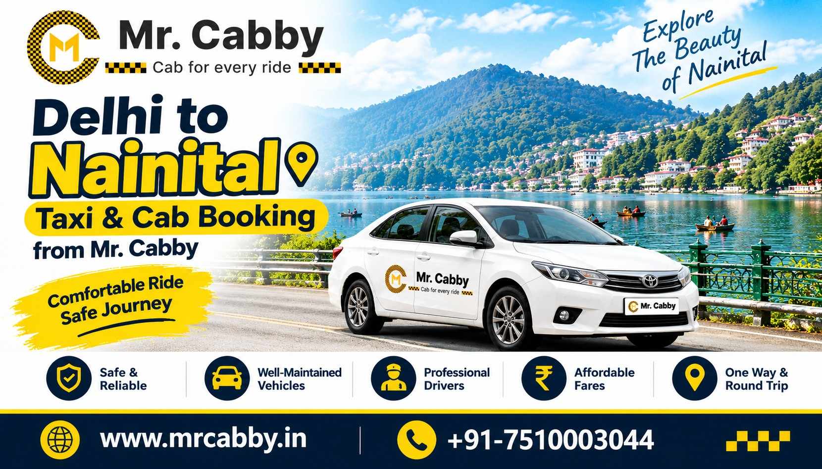 Delhi to Nainital Taxi Service Mr.Cabby