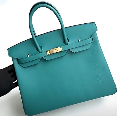 HERMES Birkin 30 Bleu PaonRose Lipstick Togo Bag