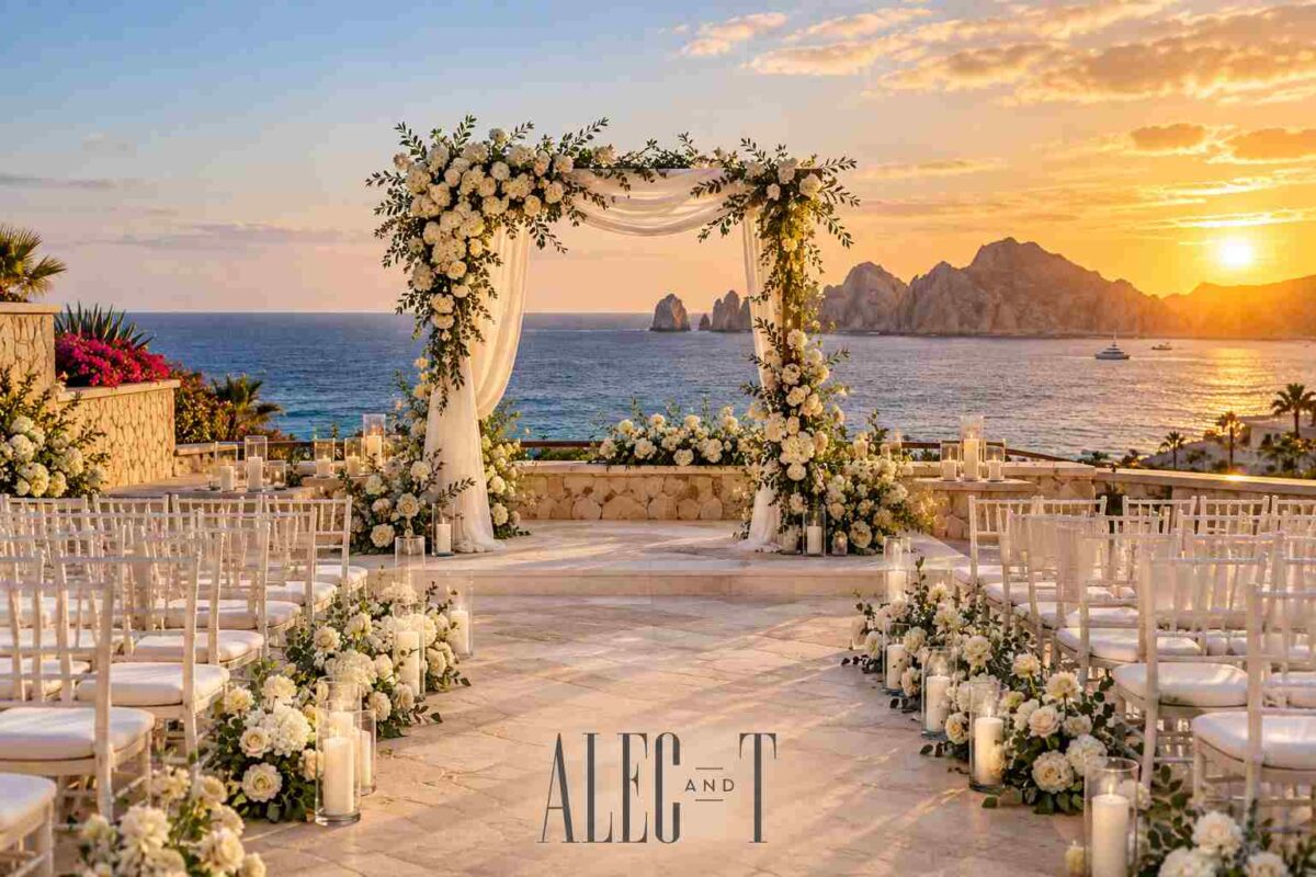 Golden Seaside Wedding at Sunset